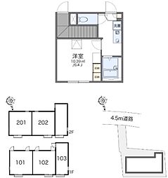 レオパレスなかむら 1Kの間取図画像