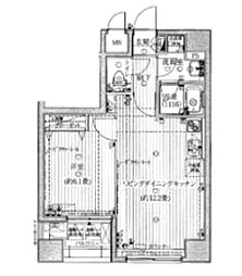 プレールドゥーク上野NORTH 1LDKの間取図画像