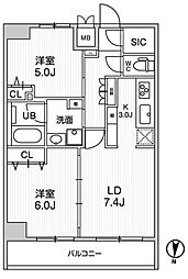 レオーネ南千住2 11階2LDKの間取り