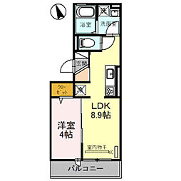 おおさか東線 JR淡路駅 徒歩3分の賃貸アパート 2階1LDKの間取り
