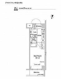 プラウドフラット学芸大学II 4階1Kの間取り
