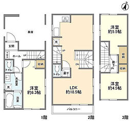 Kolet東大和 1階3LDKの間取り