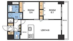 ノキアス新小岩 2LDKの間取図画像