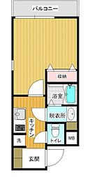 Cloud2 1Kの間取図画像