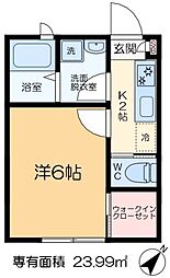 カーサ柴又 205 2階1Kの間取り