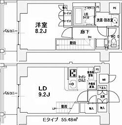 エスティメゾン王子 15階1LDKの間取り