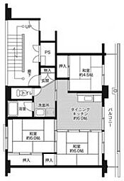 ビレッジハウス上尾向原4号棟 3DKの間取図画像