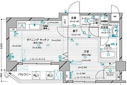 デュオ・スカーラ麹町 2階1DKの間取り