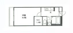 アーバン上小 1Kの間取図画像