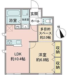 フローレンティアII 1階1LDKの間取り