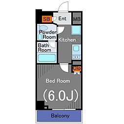 SYFORME　OIMACHI 6階1Kの間取り