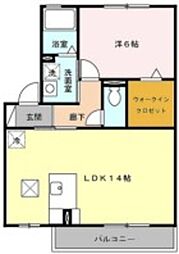 エトワール 1階1LDKの間取り