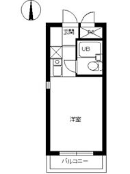 スカイコート橋本第2 5階ワンルームの間取り