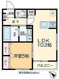 Largo 2階1LDKの間取り