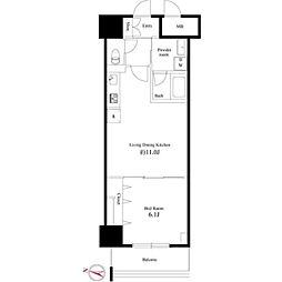 グレイス綾瀬 5階1LDKの間取り