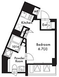 GRAN PASEO 東新宿 4階ワンルームの間取り
