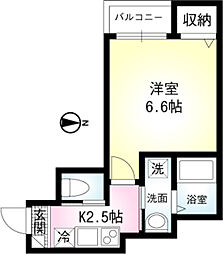 HEIM RUHE(ハイムルーエ) 1階1Kの間取り