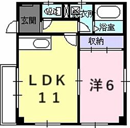 メゾン山崎 1LDKの間取図画像