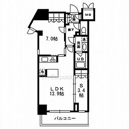 レジディア杉並方南町 5階1SLDKの間取り
