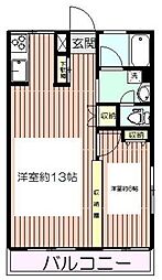 内田コーポ 1LDKの間取図画像