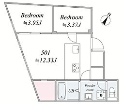 ｔｒｉａｓ210 5階2LDKの間取り