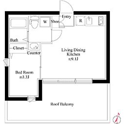 モダンテラス南青山 5階1LDKの間取り