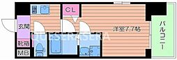 プロシード大阪EASTアクア・ラ・フォンテ 2階1Kの間取り