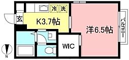 グリーンアメニティA 1Kの間取図画像