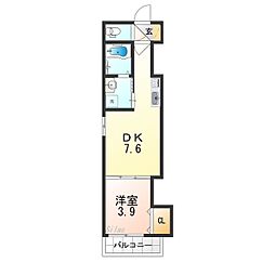 近鉄大阪線 弥刀駅 徒歩3分の賃貸アパート 2階1DKの間取り