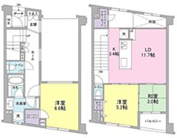 東急東横線 学芸大学駅 徒歩11分の賃貸マンション 1階2SLDKの間取り