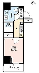 プレール・ドゥーク大森町 8階1Kの間取り