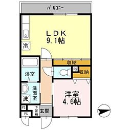 メゾンクレール ワンルームの間取図画像