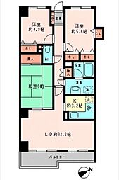 プライムシティ松戸 5階3LDKの間取り