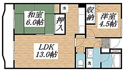 第二大越ビル 3階2LDKの間取り