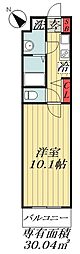JR総武線 船橋駅 徒歩7分の賃貸マンション 5階1Kの間取り
