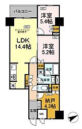 サンジョイアゼロ 4階2SLDKの間取り