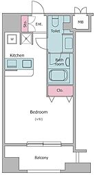 ピアネッタ汐留 ワンルームの間取図画像