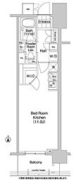 コンフォリア秋葉原EAST ワンルームの間取図画像