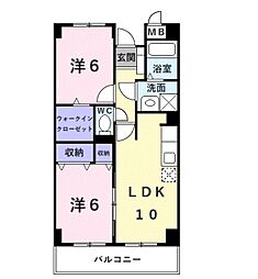 マリブガーデン 2LDKの間取図画像