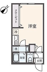 フォセット本蓮沼 3階1Kの間取り