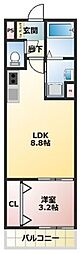 グリッター香椎 1LDKの間取図画像