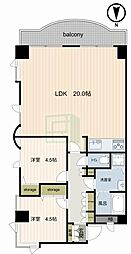 セザール第二西浦和 2LDKの間取図画像
