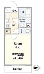 エテルノヴァローレ西千葉 1階1Kの間取り