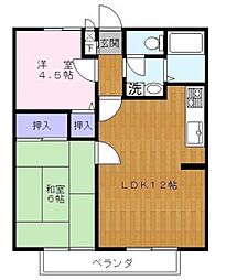 銀杏ハイツ 2階2LDKの間取り