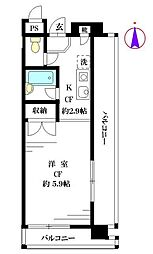 エスアイビル 1Kの間取図画像