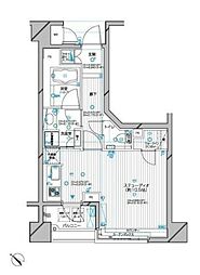 ダイナシティ碑文谷 4階ワンルームの間取り