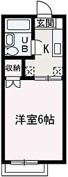 リーフ 1Kの間取図画像