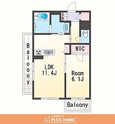 シャーメゾンベレオ寺町通り 1LDKの間取図画像