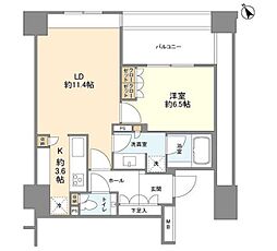 ザ・神宮前レジデンス 1LDKの間取図画像