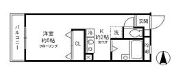 昭島コートエレガンスElle-D 1Kの間取図画像